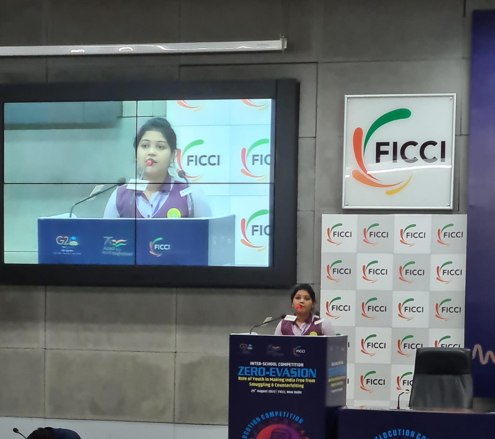 II Position - Interschool Competition on the theme Zero Evasion organised by FICCI CASCADE